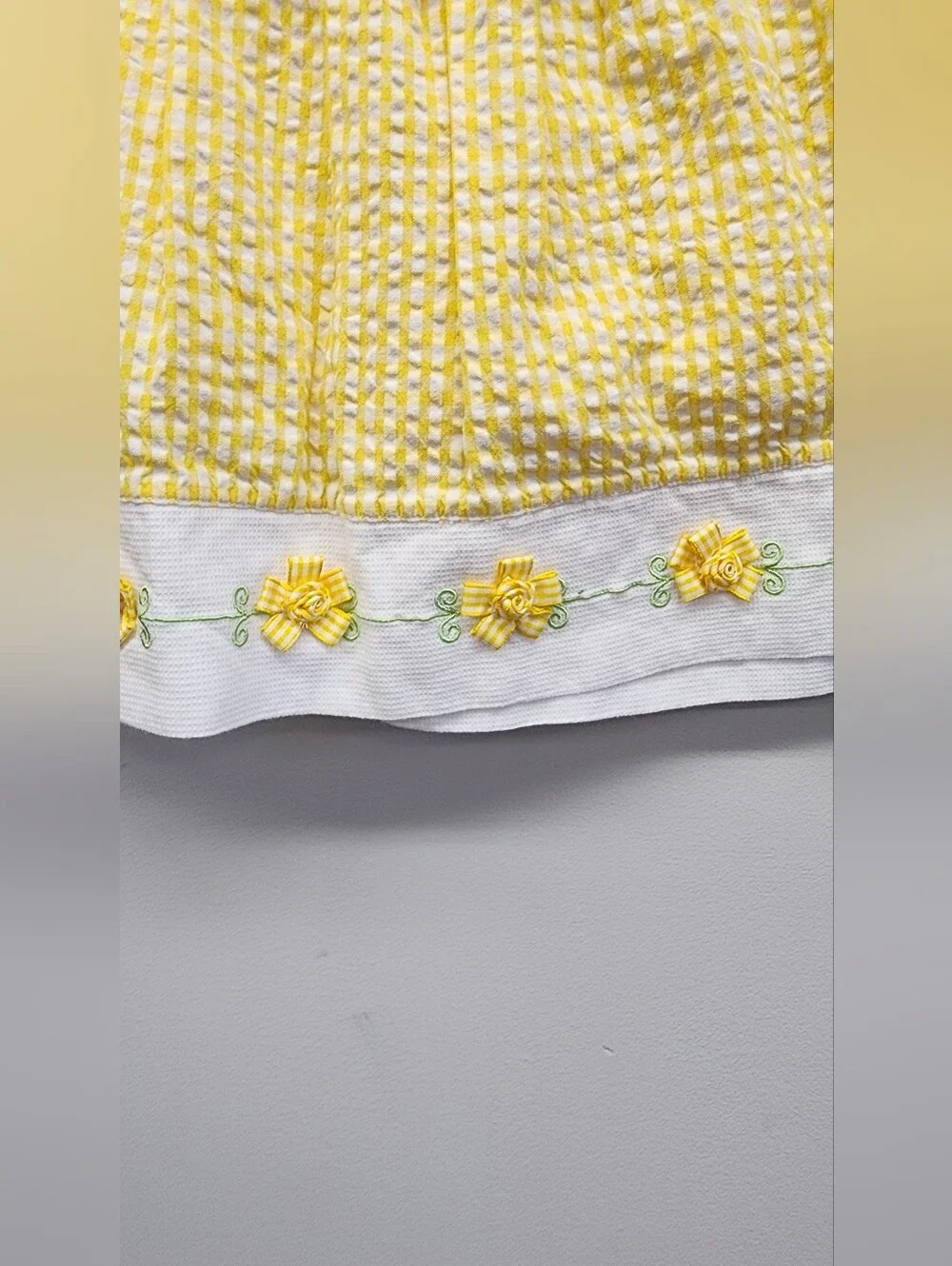 2nd Step 18M Yellow Gingham Seersucker Dress & Bloomer Set